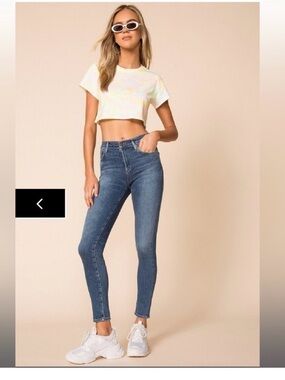 AGOLDE Sophie Mid Rise Ankle Skinny Blue Jeans